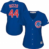Women Chicago Cubs #44 Anthony Rizzo Blue New Cool Base Stitched Jersey JiaSu,baseball caps,new era cap wholesale,wholesale hats